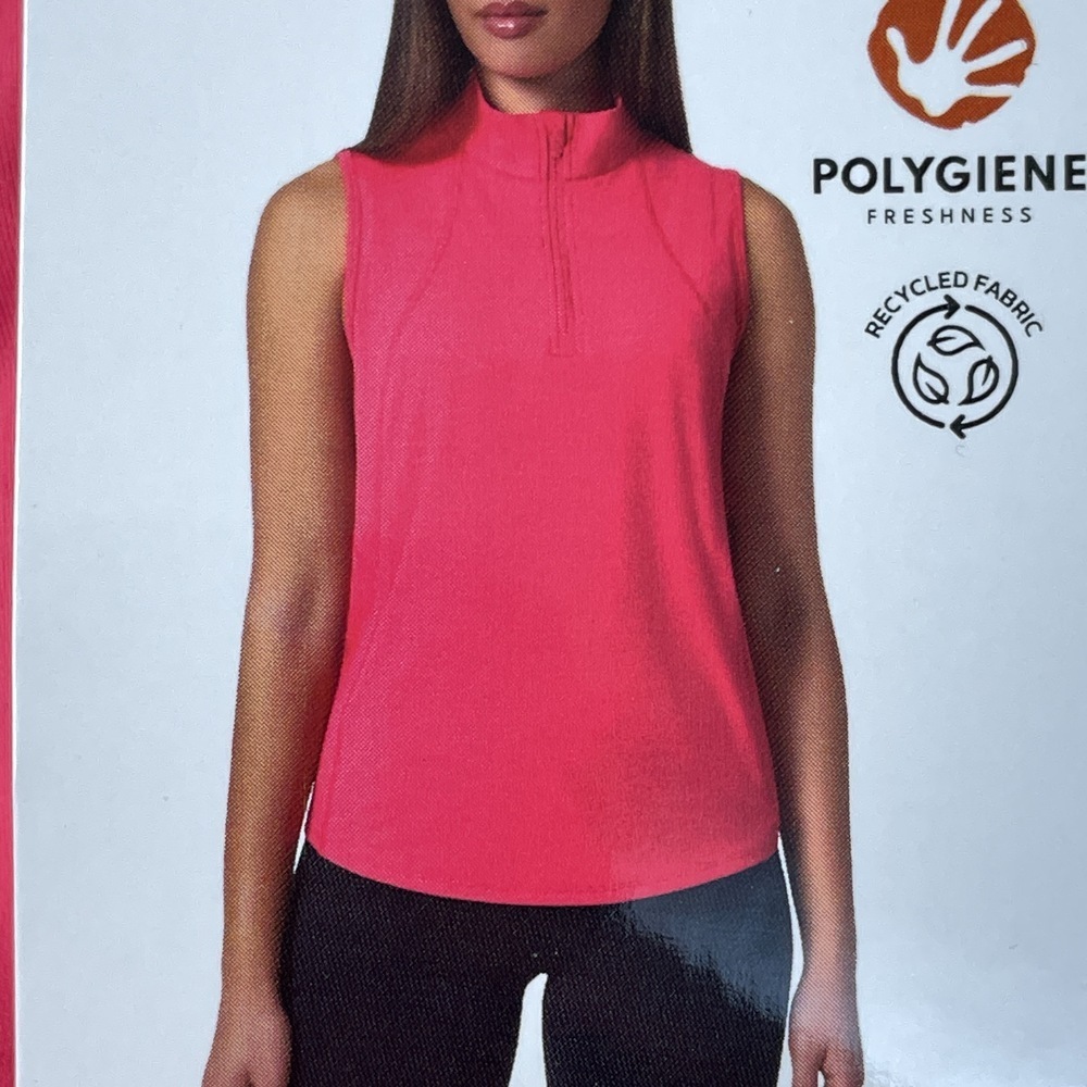 Mondetta Women's XS Active Half-Zip Sleeveless Top Pink e0456